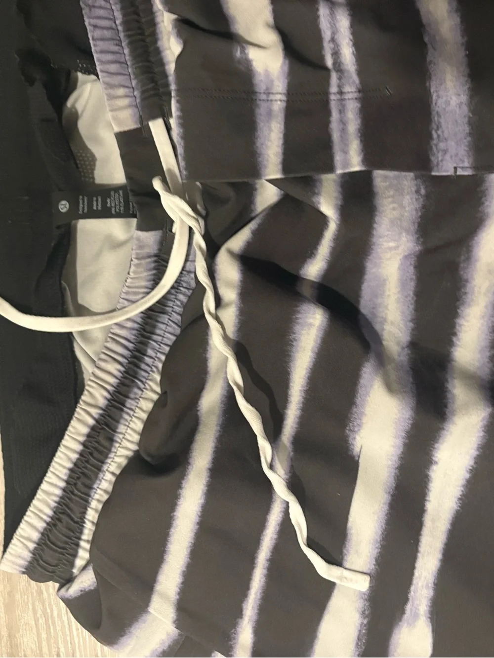 Men's Lululemon Black & White Striped Swim Trunks
